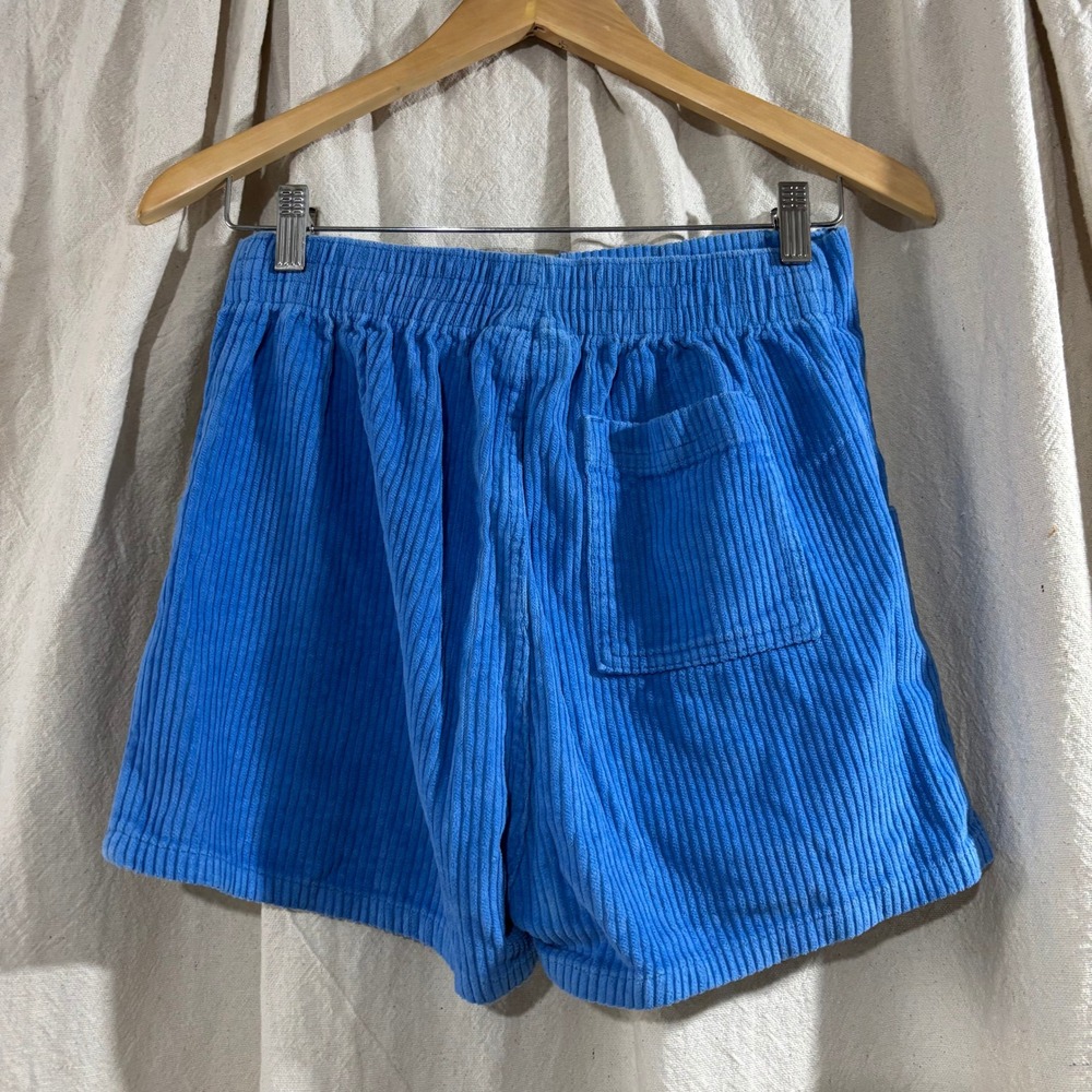 Hammies Sky Blue Corduroy Shorts Retro 70s High Waisted Cotton Size 30 - Picture 2 of 5